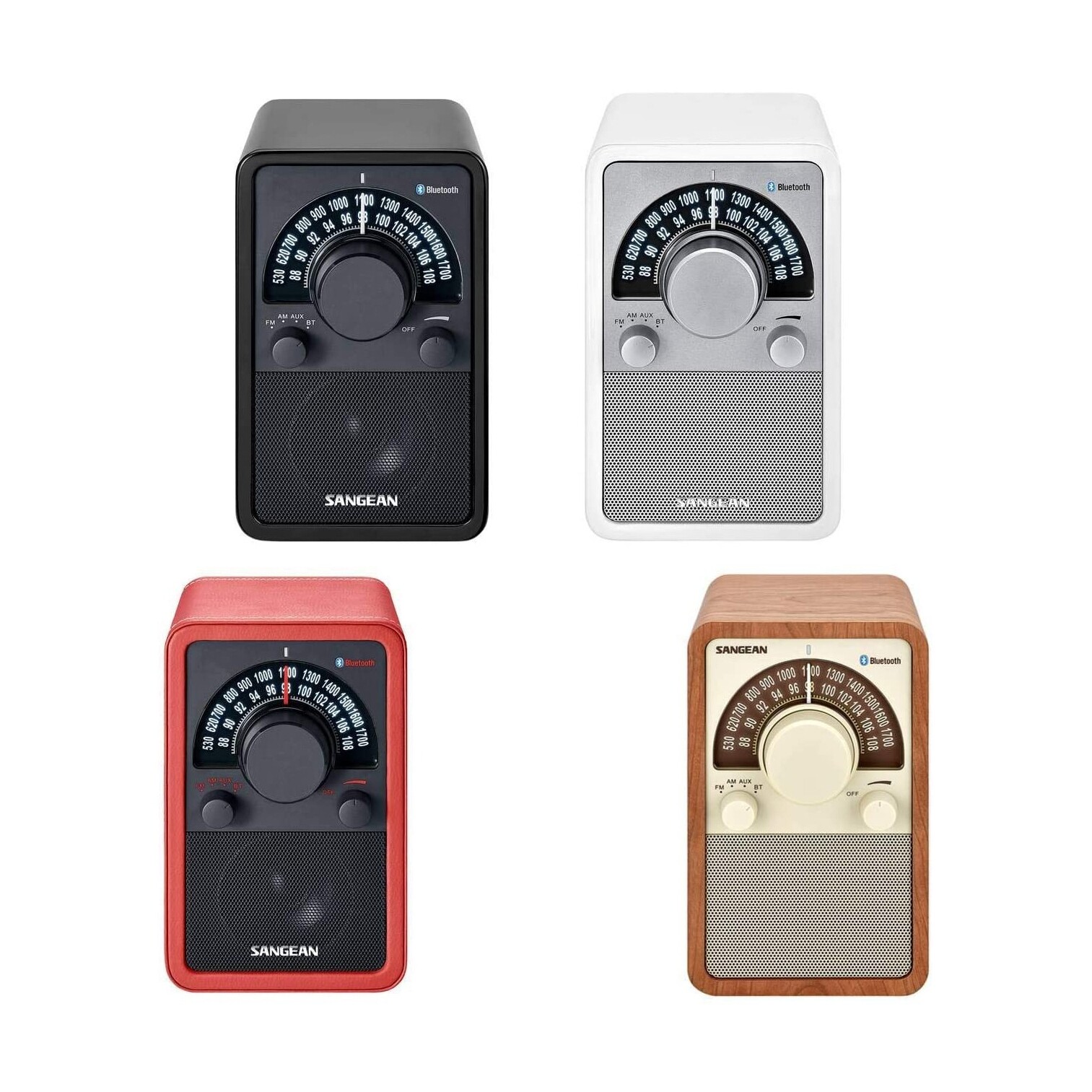 山进WR-15BT台式收音机AM/FM限量皮质款老年音响精美复古设计环绕