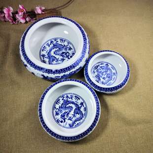 景德镇陶瓷青龙笔洗笔碗  大中小号水浅书法国画教学摆件洗笔笔池