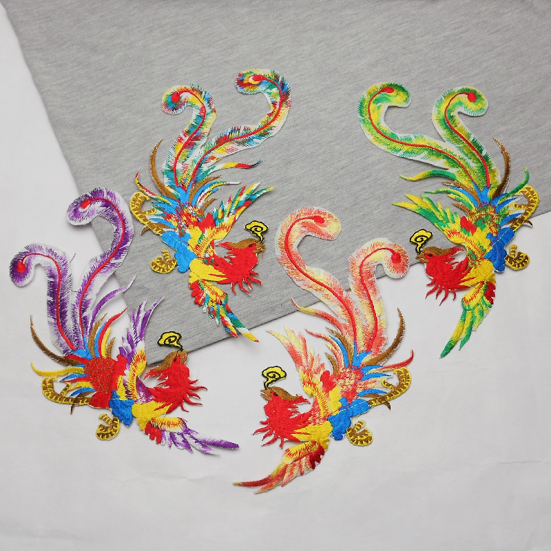 刺绣布贴凤凰贴花演出服辅料装饰