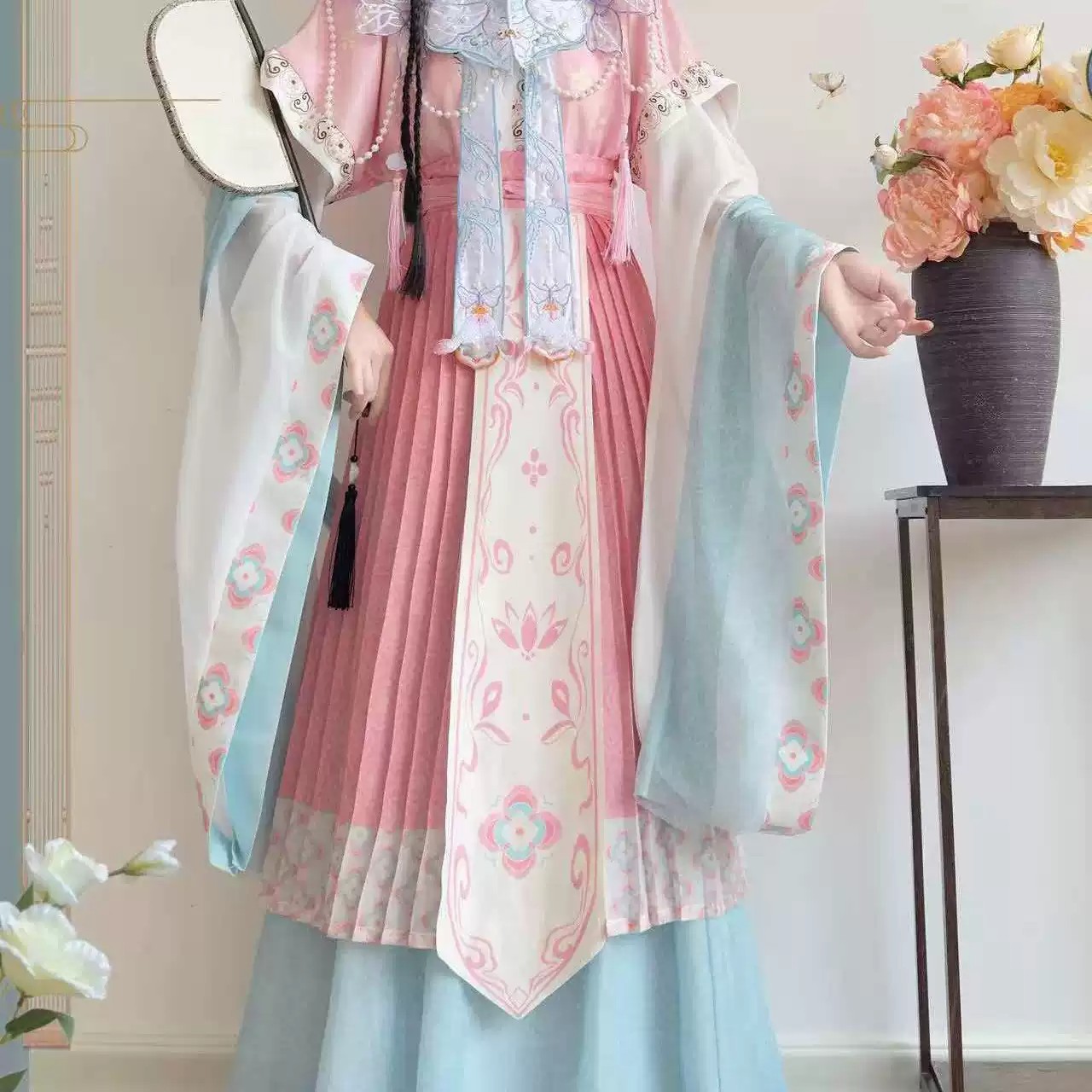 原创新款林黛玉cosplay服宝黛黛玉COS红楼梦古风刺绣云肩成人汉服图片