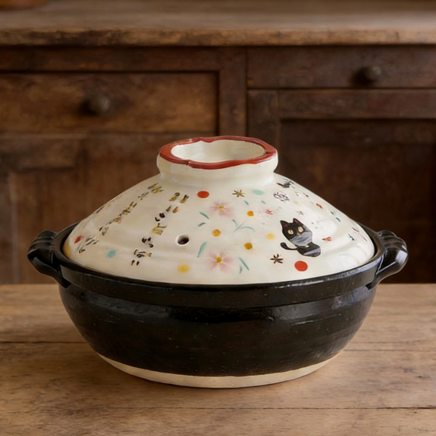 日本进口美浓烧夕立窑煲仔饭陶土锅耐高温陶瓷煲汤锅浅口炖锅砂锅