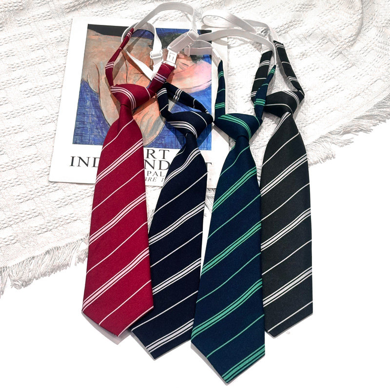 质量保证百搭休闲实用基础条纹领带男黑色学生毕业拍照红色装饰女