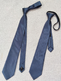 商务领带男手打长款正装蓝色藏青白色腰果高品质免打结一拉得拉链