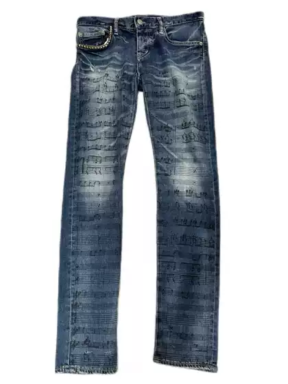 ［Skinny］Bdss Independent Hyg Skinny Jeans Style Music Symbol Denim Pants