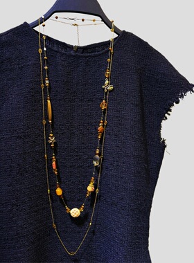 手工串珠DIY项链长款高档优雅长链子毛衣链多层百搭衣服挂件配饰