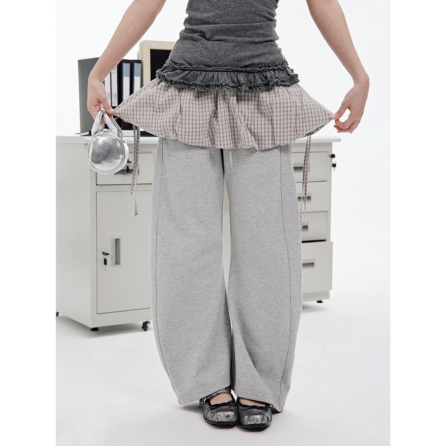 JUMPNEXT蝴蝶结绑带花苞半身裙