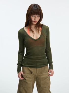 JUMPNEXT 30羊毛春季新款长袖女修身显瘦针织打底衫