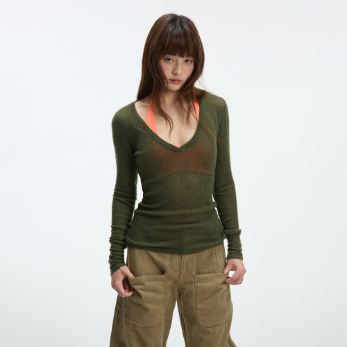 JUMPNEXT 30羊毛春季新款长袖女修身显瘦针织打底衫