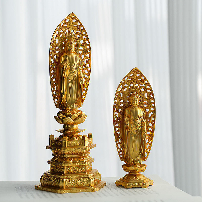 释迦牟尼 进口镀金如来佛像日本大师手作书房摆件平安祝福运供奉