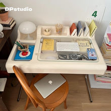 DPstudio韩系中古风亚克力书桌家用小户型网红化妆桌创意收纳桌子
