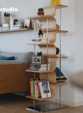 中古落地置物架立式转角多层书本收纳架小户型家用客厅创意展示架