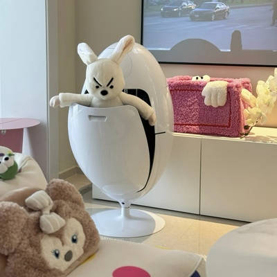 可旋转环保恐龙蛋垃圾桶分类收纳创意蛋形收纳桶家用设计师款摆件