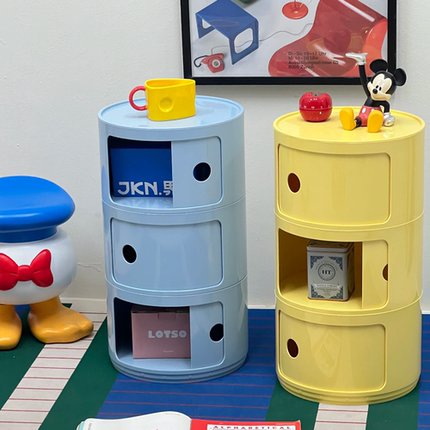 韩式奶油风床头柜彩色多层卧室收纳柜小户型自由组合儿童储物柜