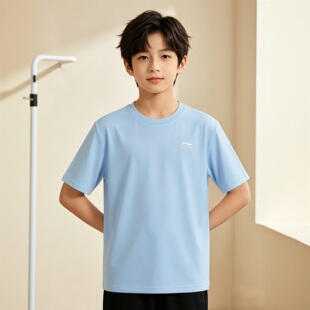 李宁儿童短袖T桖2026新款夏季男童装女小大童上衣透气夏装YTSW123