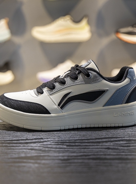 李宁经典休闲鞋男子2025新款元宝V3耐磨低帮板鞋小白鞋AGCV107