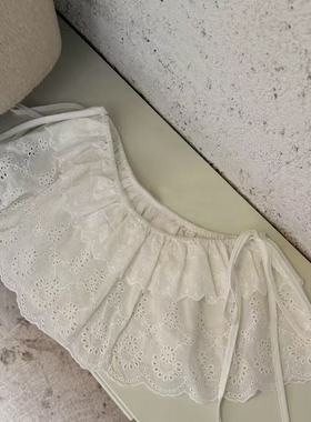 2025新款秋冬蕾丝女装百搭卫衣叠穿内搭遮屁帘下摆短裙花边半身裙