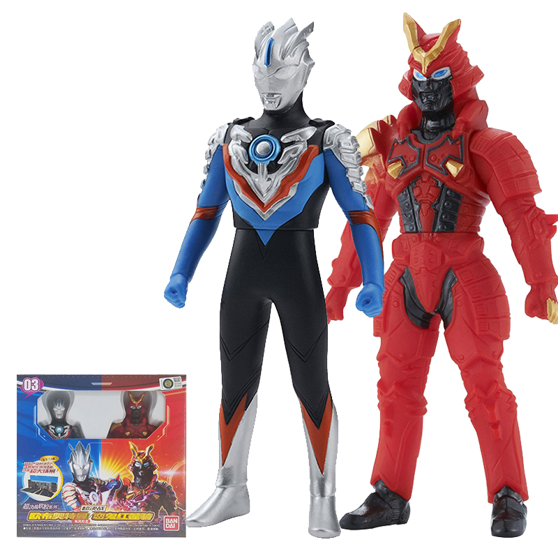 【孩仕宝】玩具模型 奥特曼 欧布vs恋鬼红莲骑 怪兽 可动软胶人偶