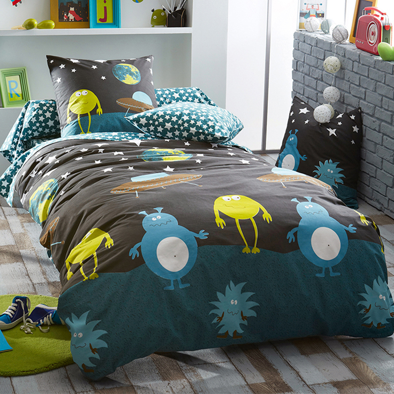 法国Tradi linge纯棉全棉儿童单人床上用品三件套装被套枕套床单