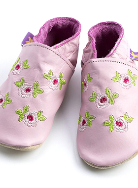 英国原装进口Starchild牛皮童鞋婴幼儿学步鞋软底鞋 玫瑰 0-2岁