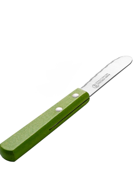 法国André Verdier 西餐黄油刀不锈钢牛油刀果酱抹刀 绿色山毛榉