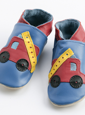 英国原装进口Starchild牛皮童鞋婴幼儿学步鞋软底鞋 消防车0-2岁