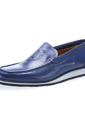 意大利原装进口germano bellesi荔枝纹表面船鞋男士平底鞋934