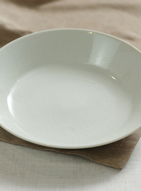 日本进口Aito 美浓烧陶瓷盘子餐盘子菜盘深盘圆形汤盘 白色20.7cm