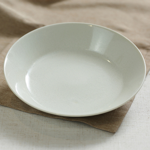 日本进口Aito 美浓烧陶瓷盘子餐盘子菜盘深盘圆形汤盘 白色20.7cm