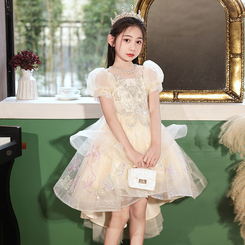 儿童礼服高端公主裙花童婚礼小女孩生日主持人女童钢琴演奏演出服