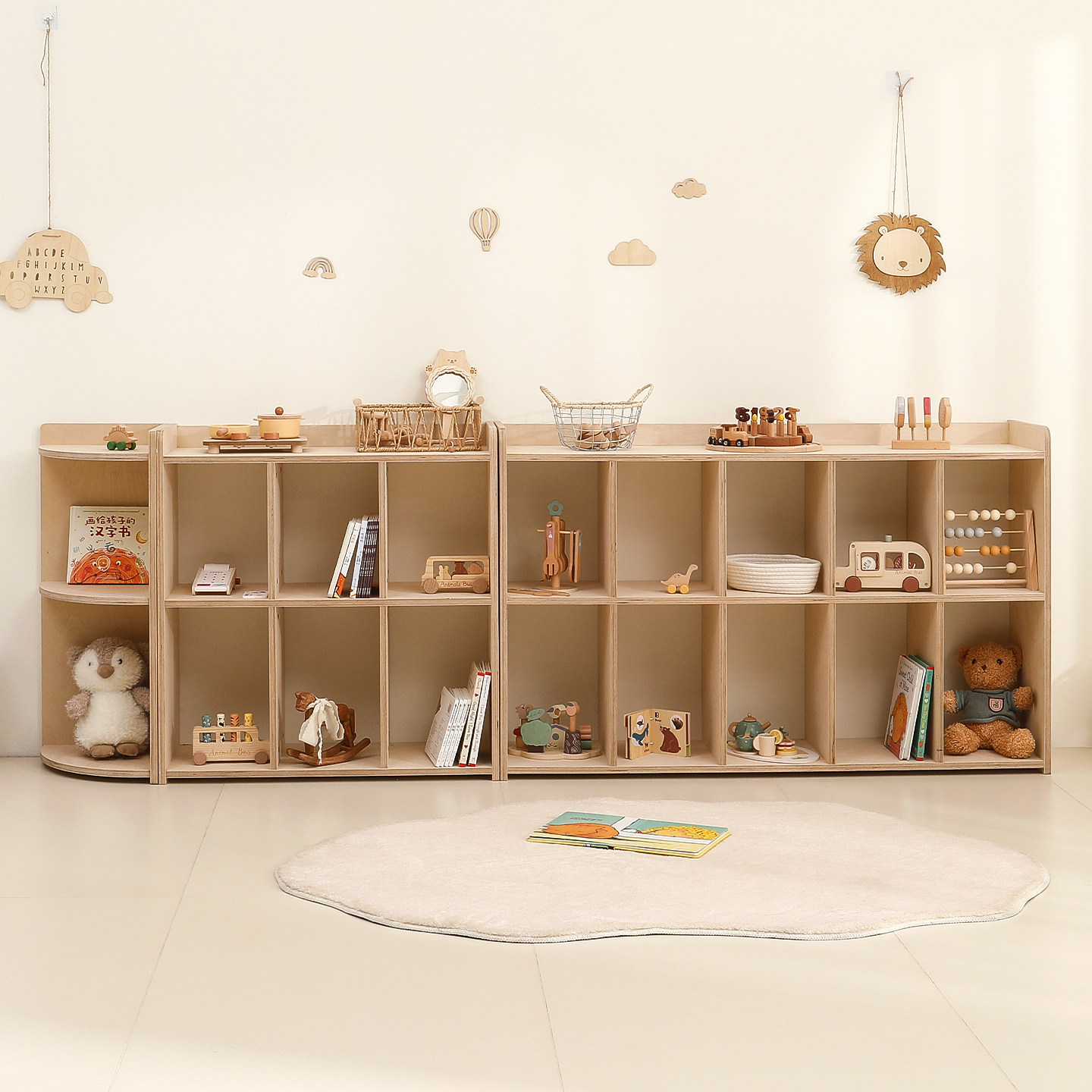 玩具收纳置物架宝宝绘本书架分类储物幼儿园格子柜木质儿童收纳柜,住宅家具,儿童储物架/收纳架,淘宝优惠券,粉丝福利购,淘宝优惠卷