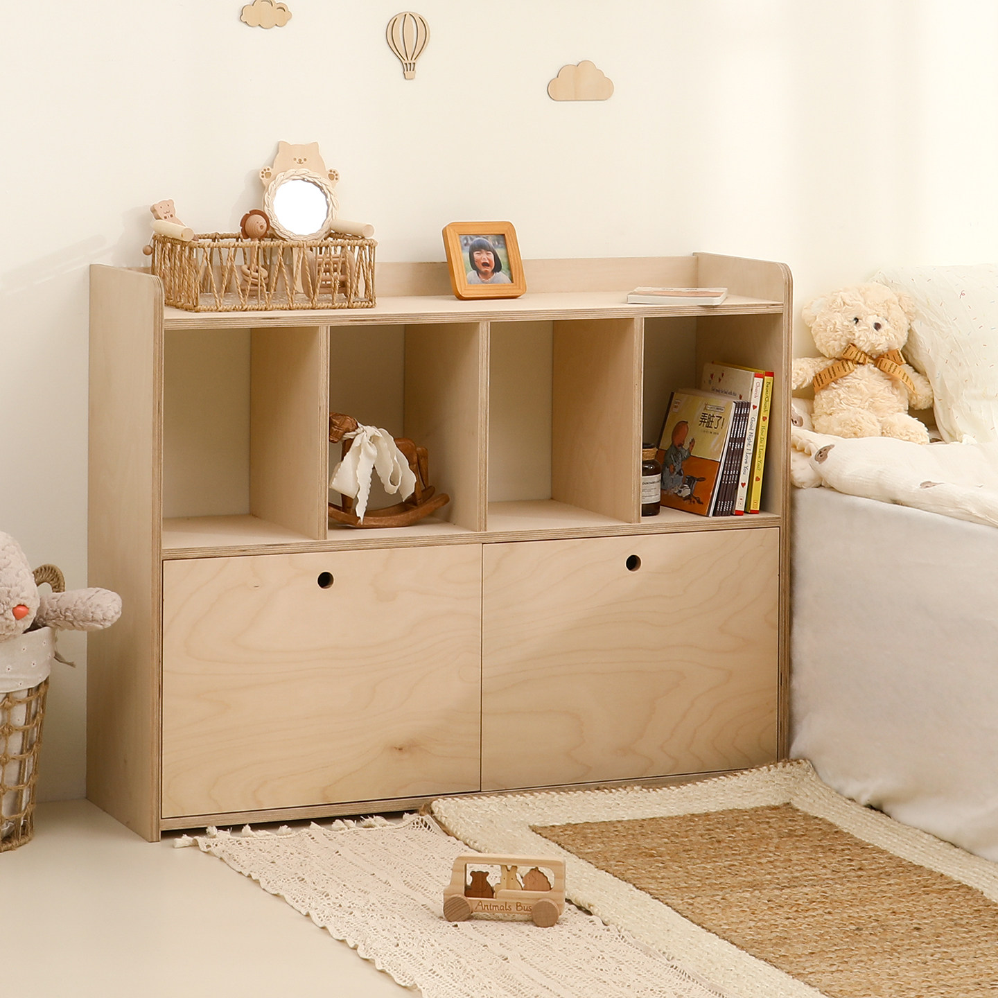 蒙氏儿童房布置床头宝宝收纳柜分类整理书架储物架实木玩具收纳柜,住宅家具,儿童书柜,淘宝优惠券,粉丝福利购,淘宝优惠卷