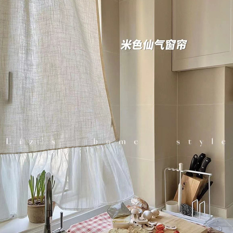 米色窗帘日式北欧布艺装饰亚麻图片