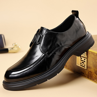 一脚蹬懒人轻便鞋 皮鞋 青年休闲鞋 英伦舒适百搭商务正装 男2025新款