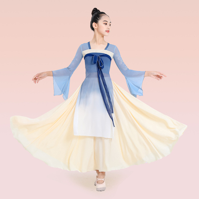 六一儿童节古典舞演出服蓝色女童