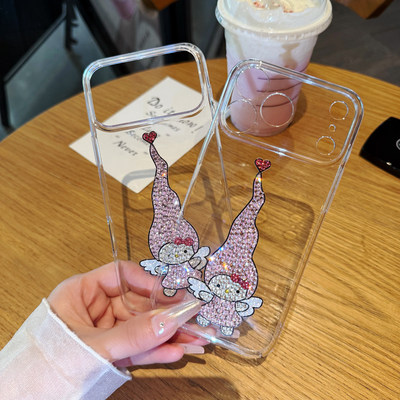 苹果17promax网红抖音同款带钻手机壳iphone16全包防摔女款15plus保护套2适用14透明高档水晶13mini日韩17Air