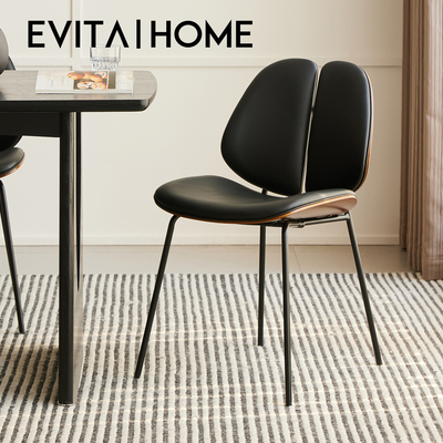 EVITAHome真皮餐椅中古靠背椅子