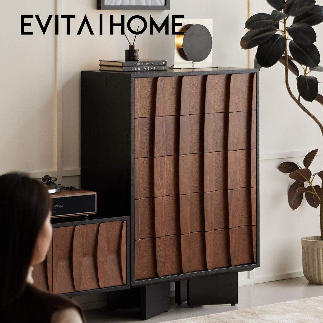 EVITAHome里川五斗柜中古复古风图片