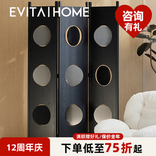 满月屏风可移动现代简约入户客厅玄关隔断轻奢高级感卧室折叠屏风