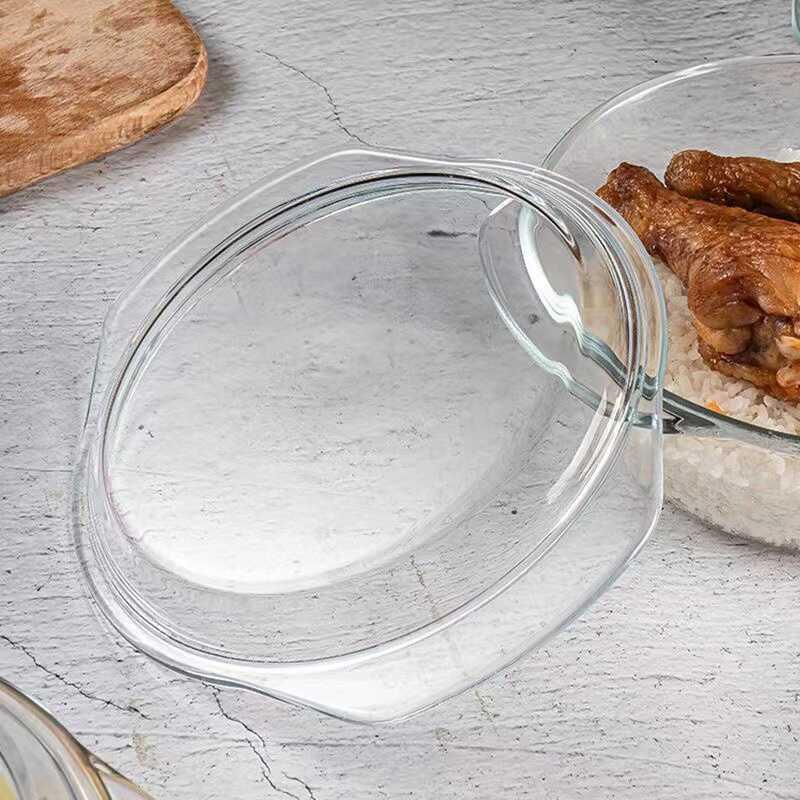 微波炉加热盖玻璃盖子家用耐高温烤盘水果盘防溅蒸盘玻璃盖烤箱蒸