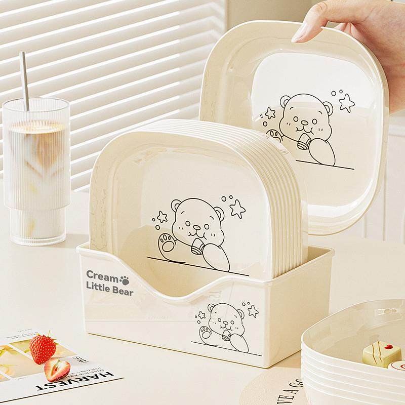 吐骨碟家用餐桌吐骨头盘碟垃圾盘轻奢塑料骨碟零食盘底座收纳水果