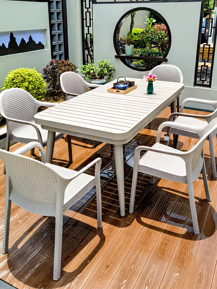 户外桌椅庭院铝合金伸缩桌彷编藤椅别墅外摆室外花园露台防水耐晒,住宅家具,桌椅套件,淘宝优惠券,粉丝福利购,淘宝优惠卷