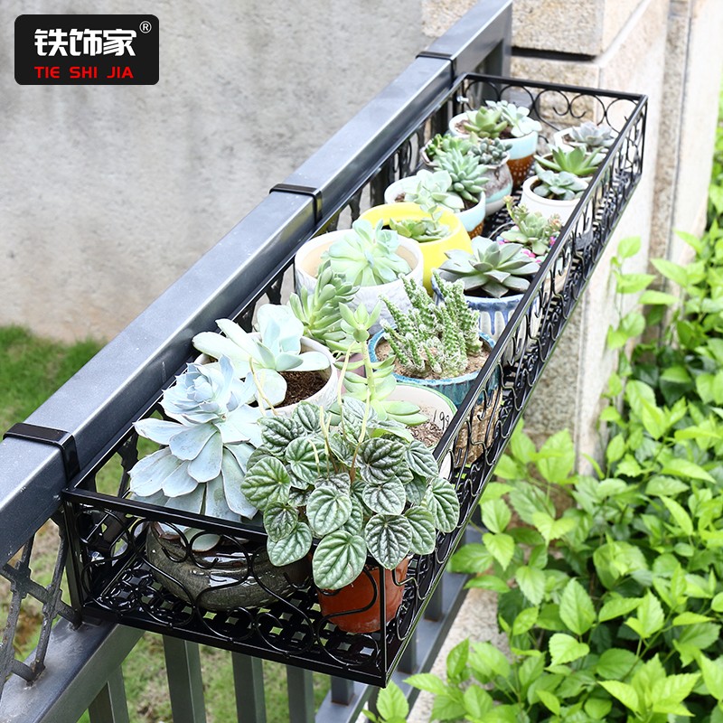 阳台置物架花f架悬挂栏杆挂架挂式花盆架护栏窗台铁艺多肉花架子