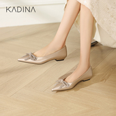 新款 法式 优雅风尖头浅口单鞋 卡迪娜2026春季 女水钻百搭不累脚女鞋