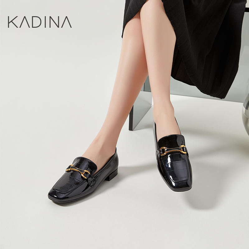 卡迪娜低跟乐福鞋单鞋