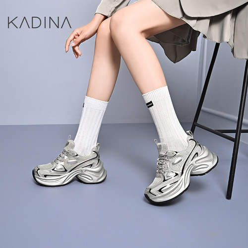 卡迪娜厚底增高老爹鞋