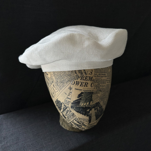 亚麻白大版型松垮轻薄透气日系文艺风男搭配贝雷帽58-59cm可调节