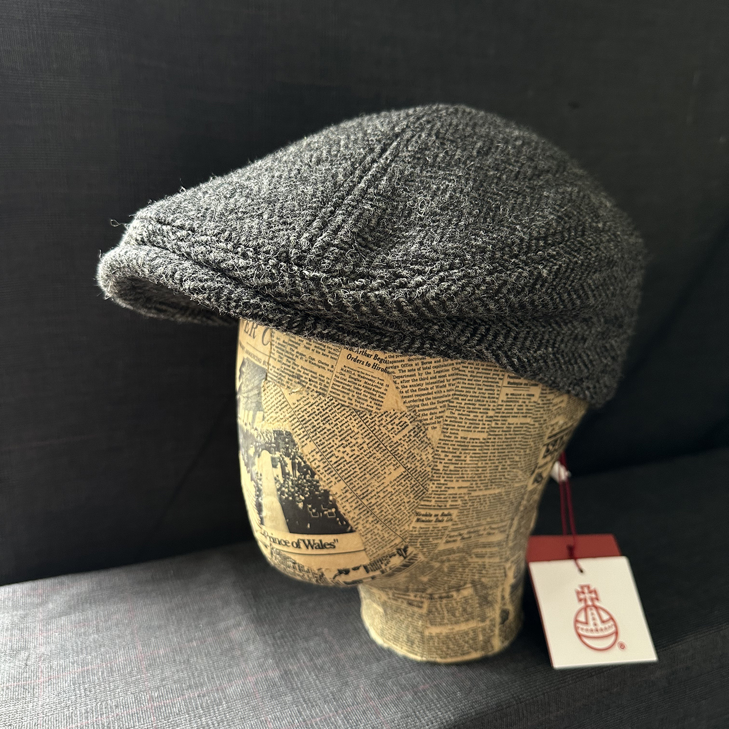 100%纯羊毛粗花呢harris tweed冬保暖复古绅士百搭男女鸭舌帽子