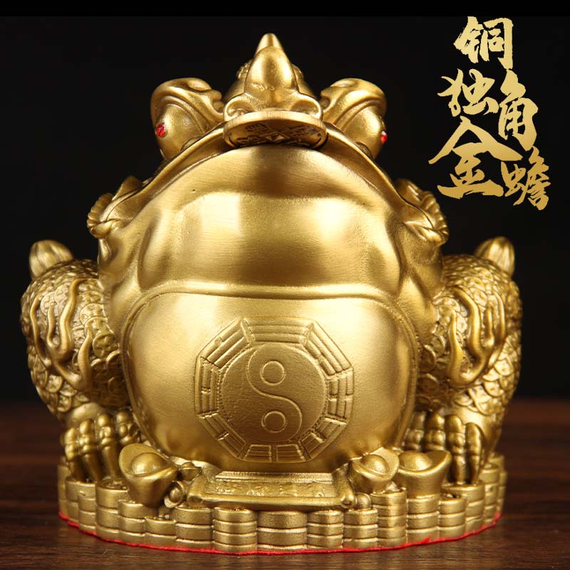 黄铜独角八卦金蟾中式
