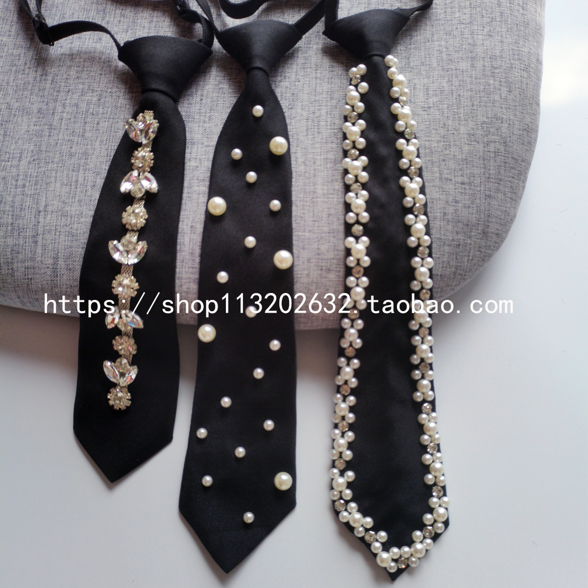 2026新款手工珍珠jk领带免打结衬衫配饰小众水钻学院风男女领带,服饰配件/皮带/帽子/围巾,领带,淘宝优惠券,粉丝福利购,淘宝优惠卷