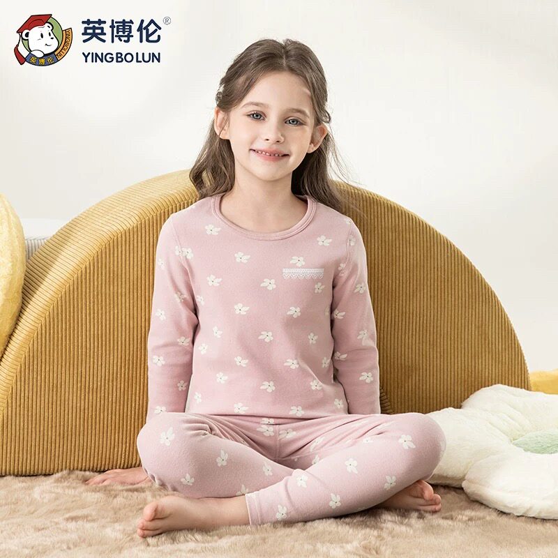 英博伦正品儿童保暖内衣套装秋冬厚款女中小大童内衣新款秋衣秋裤